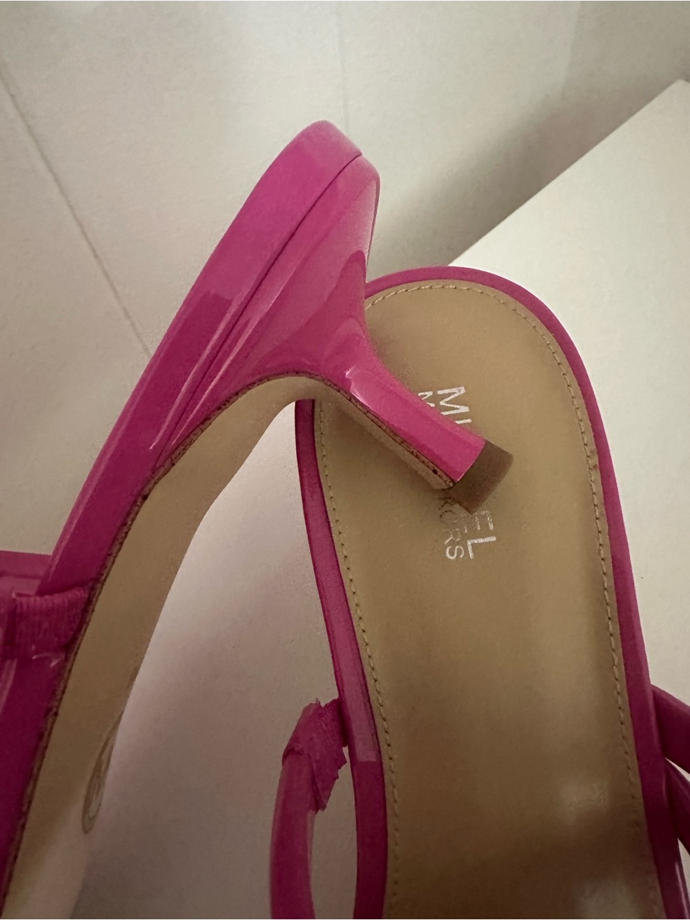 Michael Kors Pink Strappy Patent Kitten Heel Sandals - Picture 10 of 16